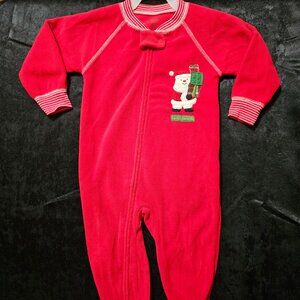 Carter’s Super Comfy Red Santa Fleece Footed Sleeper Pajamas 18 Months